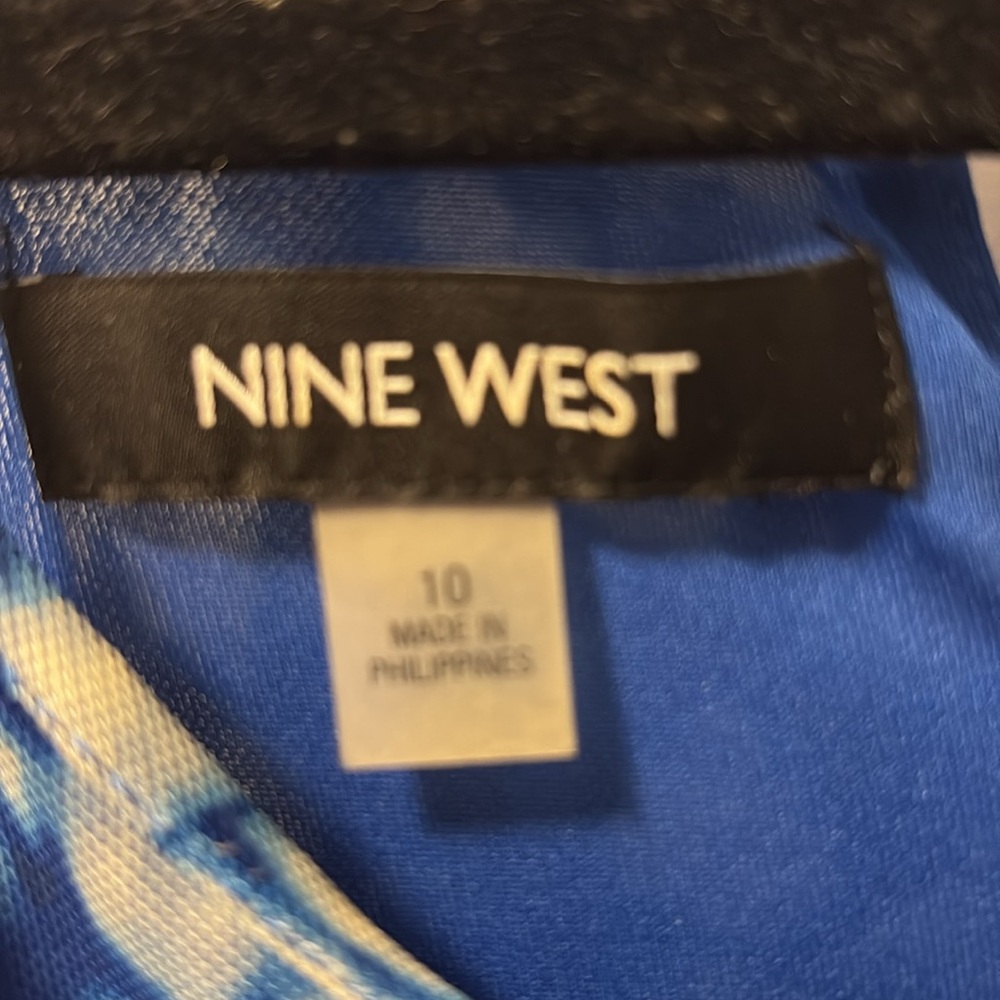 Nine West Elegant Blue Patterned Fully Lined Wome… - image 7